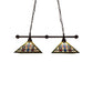 Meyda Lighting Prairie Wheat 32" 2-Light Mahogany Bronze Island Pendant Light With Multi-Colored Shade Glass