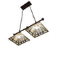 Meyda Lighting Prairie Wheat 32" 2-Light Mahogany Bronze Island Pendant Light With Multi-Colored Shade Glass