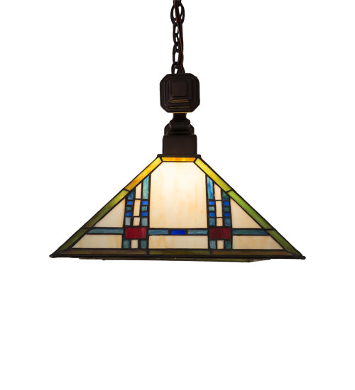 Meyda Lighting Prairie Wheat 32" 2-Light Mahogany Bronze Island Pendant Light With Multi-Colored Shade Glass