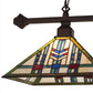 Meyda Lighting Prairie Wheat 32" 2-Light Mahogany Bronze Island Pendant Light With Multi-Colored Shade Glass