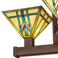 Meyda Lighting Prairie Wheat 32"Sq 4-Light Cinnamon Coffee Metallic Inverted Pendant Light With Multi-Colored Shade Glass