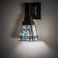 Meyda Lighting Prairie Wheat 5" Mahogany Bronze Wall Sconce With Multi-Colored Stained Shade Glass