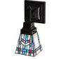 Meyda Lighting Prairie Wheat 5" Mahogany Bronze Wall Sconce With Multi-Colored Stained Shade Glass