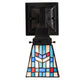 Meyda Lighting Prairie Wheat 5" Mahogany Bronze Wall Sconce With Multi-Colored Stained Shade Glass