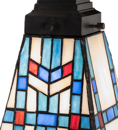 Meyda Lighting Prairie Wheat 5" Mahogany Bronze Wall Sconce With Multi-Colored Stained Shade Glass