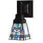 Meyda Lighting Prairie Wheat 5" Mahogany Bronze Wall Sconce With Multi-Colored Stained Shade Glass