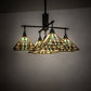 Meyda Lighting Prairie Wheat 54" 5-Light Craftsman Brown Chandelier With Multi-Colored Stained Shade Glass