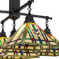 Meyda Lighting Prairie Wheat 54" 5-Light Craftsman Brown Chandelier With Multi-Colored Stained Shade Glass
