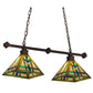 Meyda Lighting Prairie Wheat 67735 32" 2-Light Mahogany Bronze Island Pendant Light With Multi-Colored Shade Glass