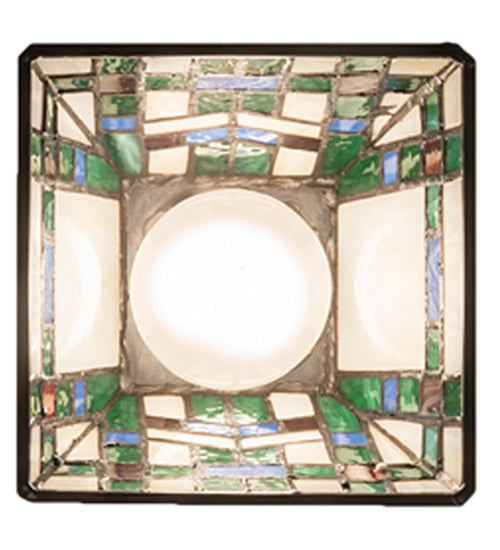 Meyda Lighting Prairie Wheat 7" Mahogany Bronze Mini Pendant Light With Multi-Colored Stained Shade Glass
