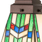 Meyda Lighting Prairie Wheat 7" Mahogany Bronze Mini Pendant Light With Multi-Colored Stained Shade Glass