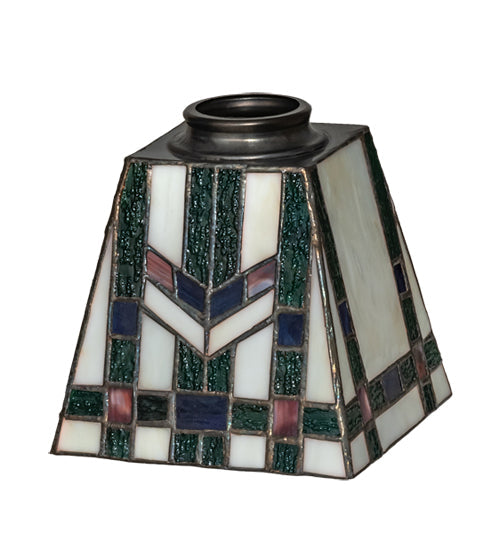 Meyda Lighting Prairie Wheat 7" Multi-Colored Stained Shade Glass