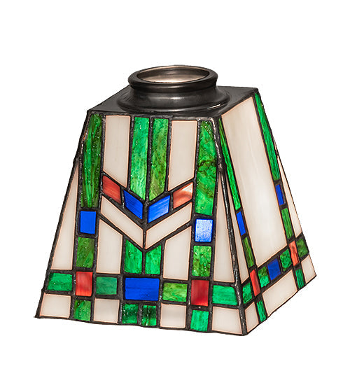 Meyda Lighting Prairie Wheat 7" Multi-Colored Stained Shade Glass