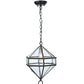 Meyda Lighting Pratt Mansion 13" Burnished Brass Pendant Light With Clear Seeded Shade Glass