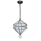 Meyda Lighting Pratt Mansion 13" Burnished Brass Pendant Light With Clear Seeded Shade Glass