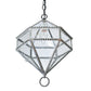 Meyda Lighting Pratt Mansion 13" Burnished Brass Pendant Light With Clear Seeded Shade Glass