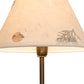 Meyda Lighting Pressed Foliage 15" Antique Copper Lone Moose Accent Table Lamp With Beige Shade Glass