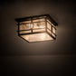 Meyda Lighting Preston 23" 2-Light Timeless Bronze Flush Mount Light With Clear Seeded Shade Glass