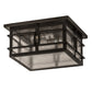 Meyda Lighting Preston 23" 2-Light Timeless Bronze Flush Mount Light With Clear Seeded Shade Glass