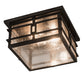 Meyda Lighting Preston 23" 2-Light Timeless Bronze Flush Mount Light With Clear Seeded Shade Glass