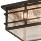 Meyda Lighting Preston 23" 2-Light Timeless Bronze Flush Mount Light With Clear Seeded Shade Glass