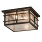 Meyda Lighting Preston 23" 2-Light Timeless Bronze Flush Mount Light With Clear Seeded Shade Glass