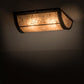 Meyda Lighting Prime 12" 2-Light Antique Copper Flush Mount Light With Silver Mica Shade Glass