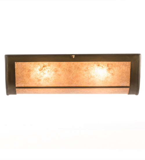 Meyda Lighting Prime 12" 2-Light Antique Copper Flush Mount Light With Silver Mica Shade Glass