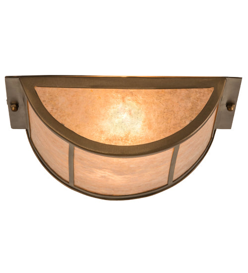 Meyda Lighting Prime 12" 2-Light Antique Copper Flush Mount Light With Silver Mica Shade Glass