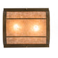 Meyda Lighting Prime 12" 2-Light Antique Copper Flush Mount Light With Silver Mica Shade Glass