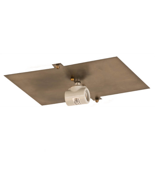 Meyda Lighting Prime 12" 2-Light Antique Copper Flush Mount Light With Silver Mica Shade Glass