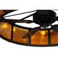 Meyda Lighting Prime 134953 56" 20-Light Oil Rubbed Bronze Dome Chandelier With Amber Mica Shade Glass and Fan