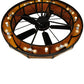 Meyda Lighting Prime 134953 56" 20-Light Oil Rubbed Bronze Dome Chandelier With Amber Mica Shade Glass and Fan
