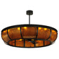 Meyda Lighting Prime 134953 56" 20-Light Oil Rubbed Bronze Dome Chandelier With Amber Mica Shade Glass and Fan