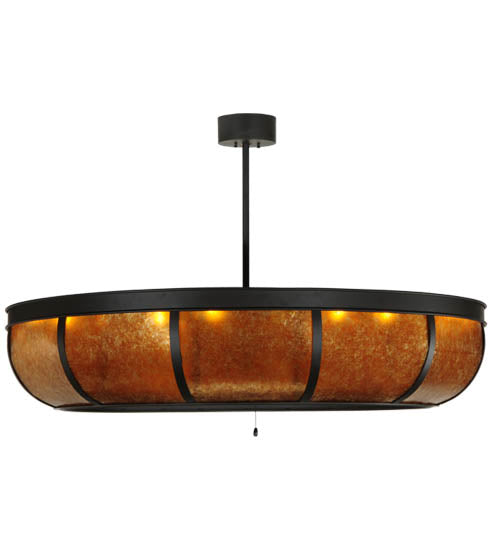 Meyda Lighting Prime 134953 56" 20-Light Oil Rubbed Bronze Dome Chandelier With Amber Mica Shade Glass and Fan