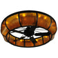 Meyda Lighting Prime 134953 56" 20-Light Oil Rubbed Bronze Dome Chandelier With Amber Mica Shade Glass and Fan