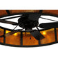 Meyda Lighting Prime 134953 56" 20-Light Oil Rubbed Bronze Dome Chandelier With Amber Mica Shade Glass and Fan