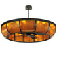 Meyda Lighting Prime 134953 56" 20-Light Oil Rubbed Bronze Dome Chandelier With Amber Mica Shade Glass and Fan