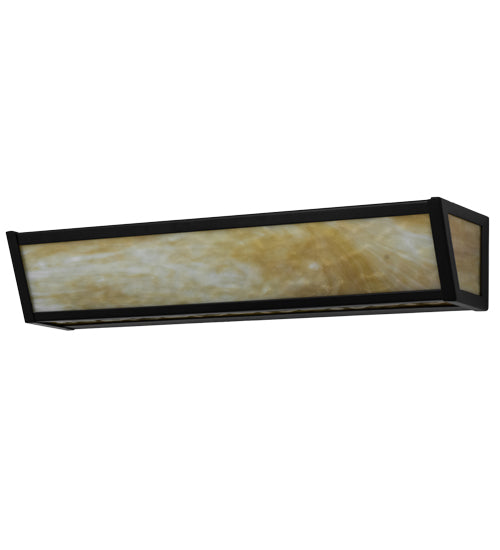 Meyda Lighting Prime 24" 4-Light Timeless Bronze Vanity Light With Beige Art Shade Glass