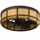 Meyda Lighting Prime 37" LED Mahogany Bronze Lanesboro Chandelier With Botticino Idalight Shade and Fan