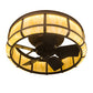 Meyda Lighting Prime 37" LED Mahogany Bronze Lanesboro Chandelier With Botticino Idalight Shade and Fan