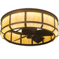 Meyda Lighting Prime 37" LED Mahogany Bronze Lanesboro Chandelier With Botticino Idalight Shade and Fan