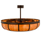 Meyda Lighting Prime 44" 16-Light Mahogany Bronze Dome Chandelier With Ambra Siena Idalight Shade Glass and Fan