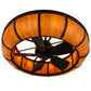 Meyda Lighting Prime 44" 16-Light Mahogany Bronze Dome Chandelier With Ambra Siena Idalight Shade Glass and Fan