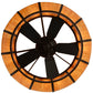 Meyda Lighting Prime 44" 16-Light Mahogany Bronze Dome Chandelier With Ambra Siena Idalight Shade Glass and Fan