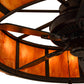 Meyda Lighting Prime 44" 16-Light Mahogany Bronze Dome Chandelier With Ambra Siena Idalight Shade Glass and Fan