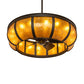 Meyda Lighting Prime 44" 16-Light Oil Rubbed Bronze Dome Chandelier With Amber Mica Shade Glass and Fan