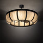 Meyda Lighting Prime 44" 6-Light Old Wrought Iron Chandelier With Creme Carrara Idalight Shade and Fan