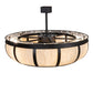 Meyda Lighting Prime 44" 6-Light Old Wrought Iron Chandelier With Creme Carrara Idalight Shade and Fan