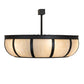 Meyda Lighting Prime 44" 6-Light Old Wrought Iron Chandelier With Creme Carrara Idalight Shade and Fan